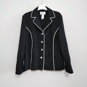 Vintage Da Rue Drapers & Damons  Petite Womens Blazer Jacket Size 12P Black